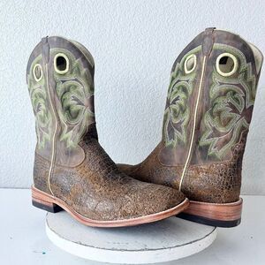 NEW Capitan CHEYENNE Mens Cowboy Boots Size 13D Western Square Toe Brown Leather